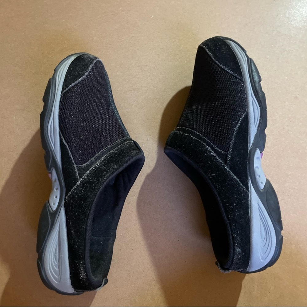 Easy Spirit EZ Cool Black Textile and Leather Slip-on Mules - Picture 4 of 8